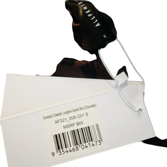 ALL FENIX CHEETAH LONGLINE PADDED SPORTS BRA SIZE SMALL CHOCOLATE & BLACK NWT - Picture 5 of 7